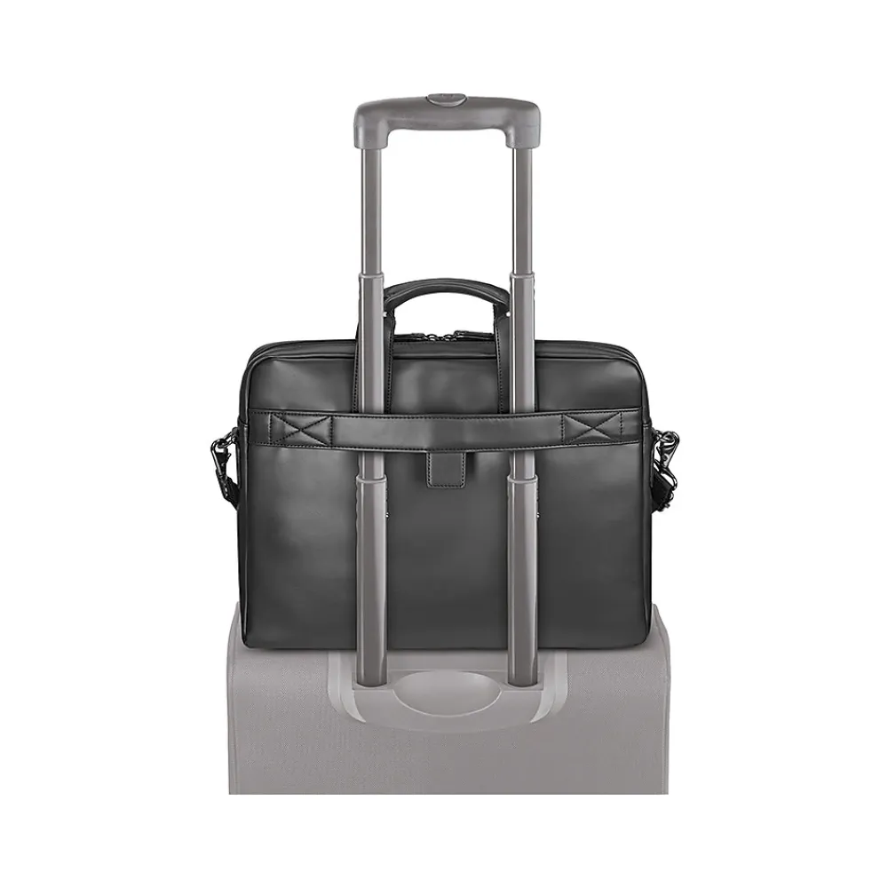 Murray Vinyl Briefcase, Laptop Compatible, Black (VNL100-4)<Solo New York Hot