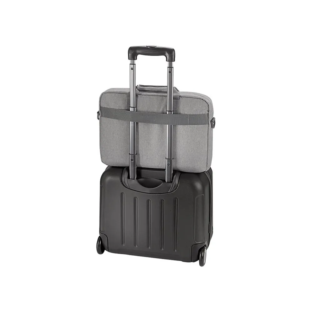 Re:new Polyester Briefcase, Laptop Compatible, Heathered Gray (UBN127-10)<Solo New York New