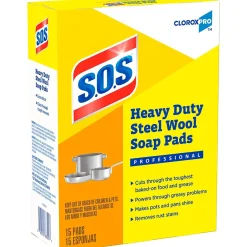 CloroxPro Steel Wool Soap Pads, 15/Box (88320)<S.O.S New