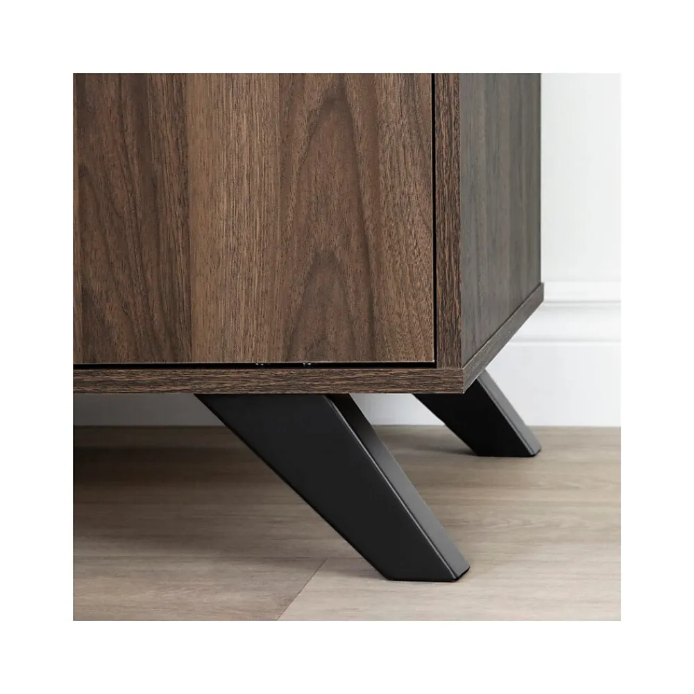 Storage Cabinets*South Shore Helsy 26.75" 2-Drawer Storage Credenza with 4 Shelves, Natural Walnut (13310)