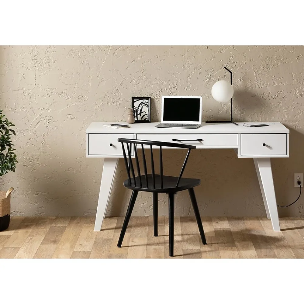 Computer Desks*South Shore Helsy 60"W Computer Desk with Power Bar, Pure White (14668)