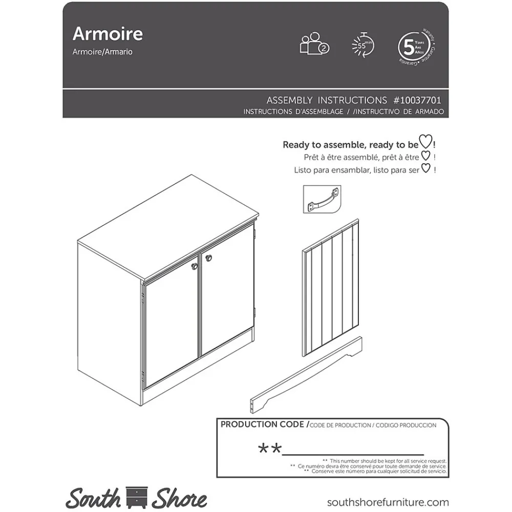 Storage Cabinets*South Shore Morgan Small 2-Door Storage Cabinet, (7260722) Pure White