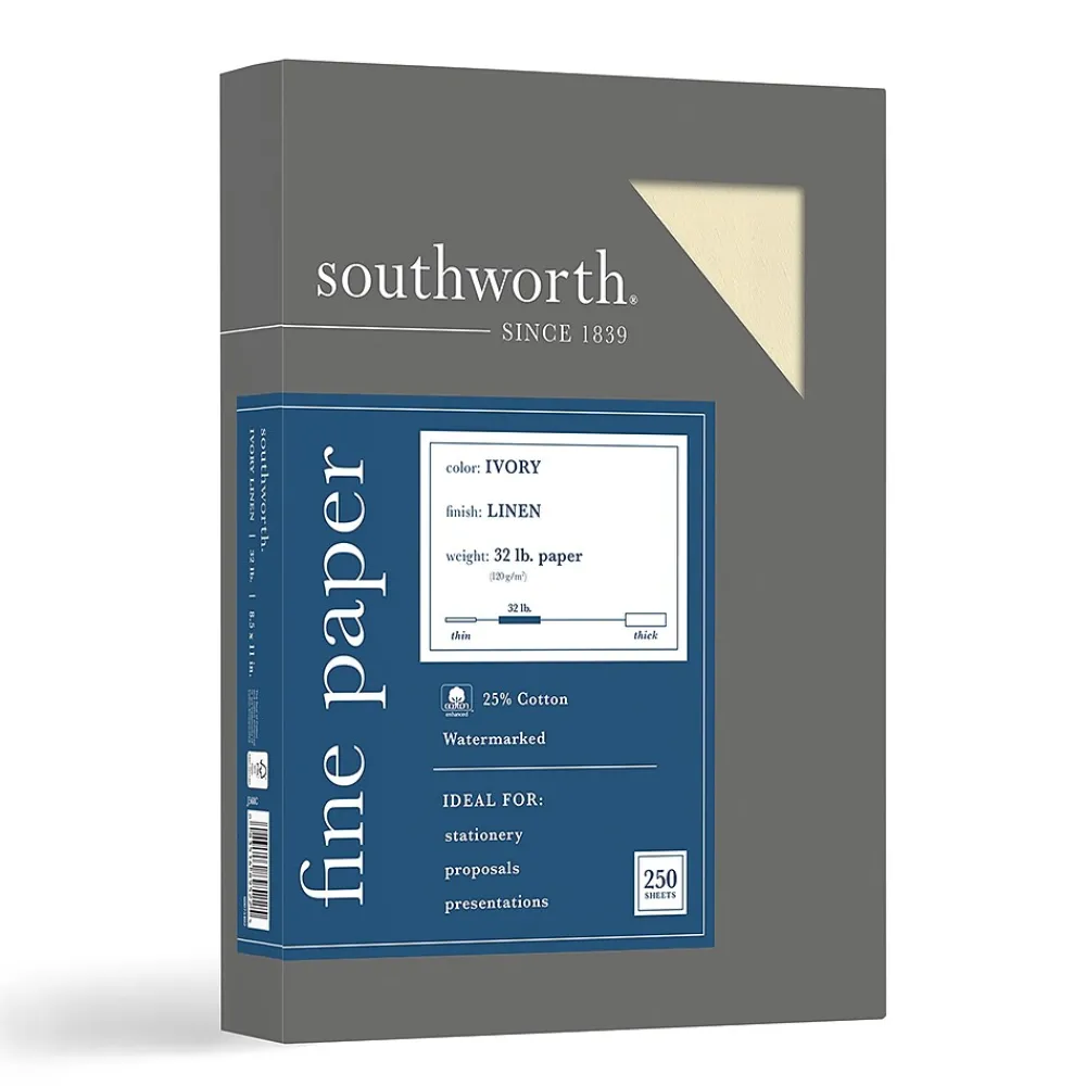 Resume Paper*Southworth 8.5" x 11" Business Paper, 32 lbs., 100 Brightness, 250/Box (J568C)