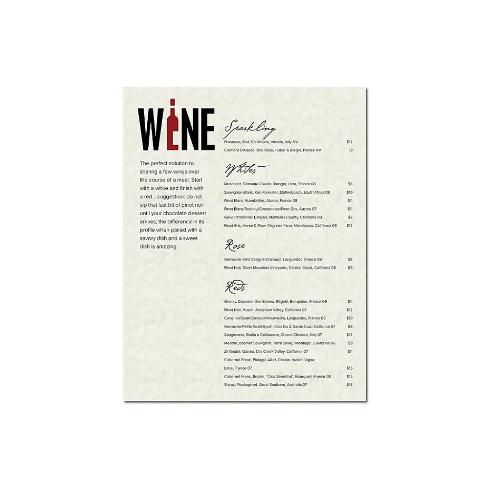 Multipurpose Paper*Southworth Parchment Specialty Multipurpose Paper, 24 lbs., 8.5" x 11", Ivory, 100/Box (P984CK)