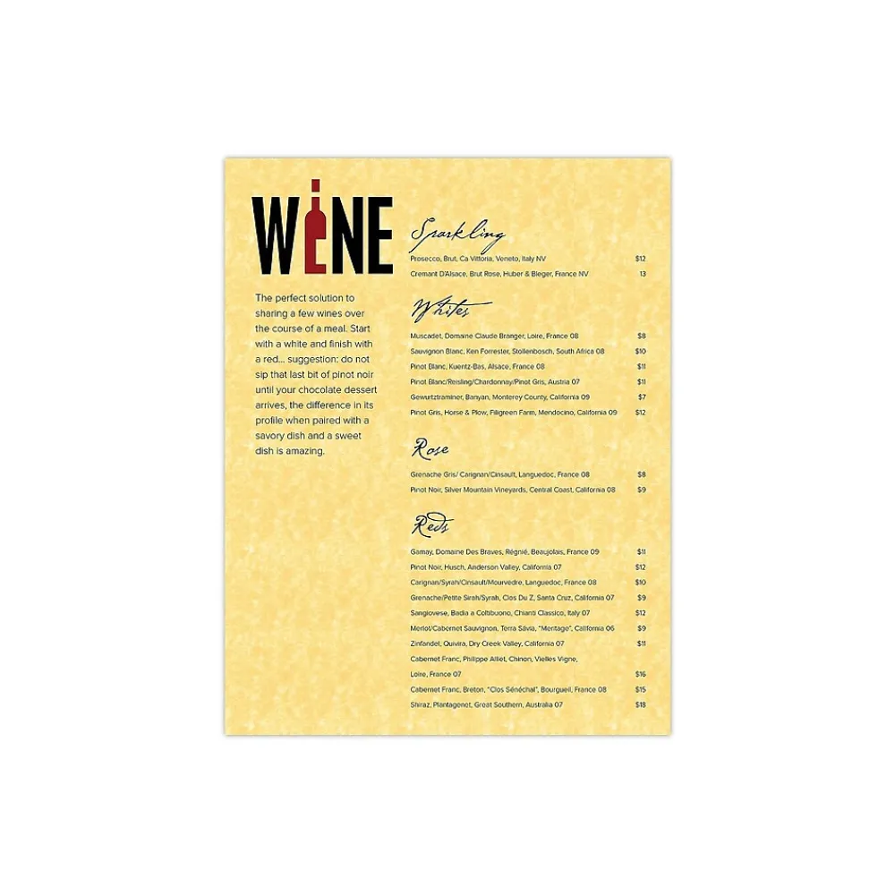 Multipurpose Paper*Southworth Parchment Specialty 8.5" x 11" Multipurpose Paper, 24 lbs., Gold, 100/Box (P994CK)