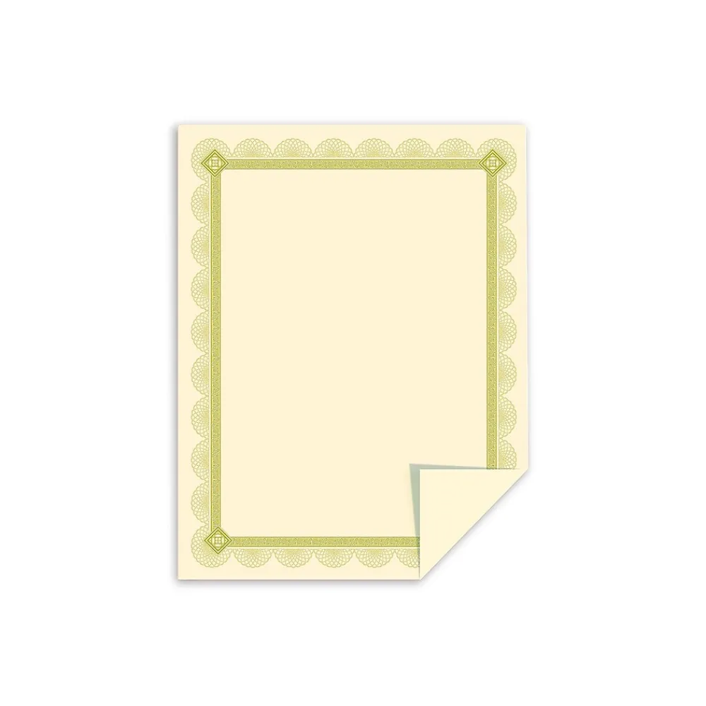 Awards & Certificates*Southworth Premium Spiro Design Certificates, 8.5" x 11", Ivory/Gold, 15/Pack (CTP2V)