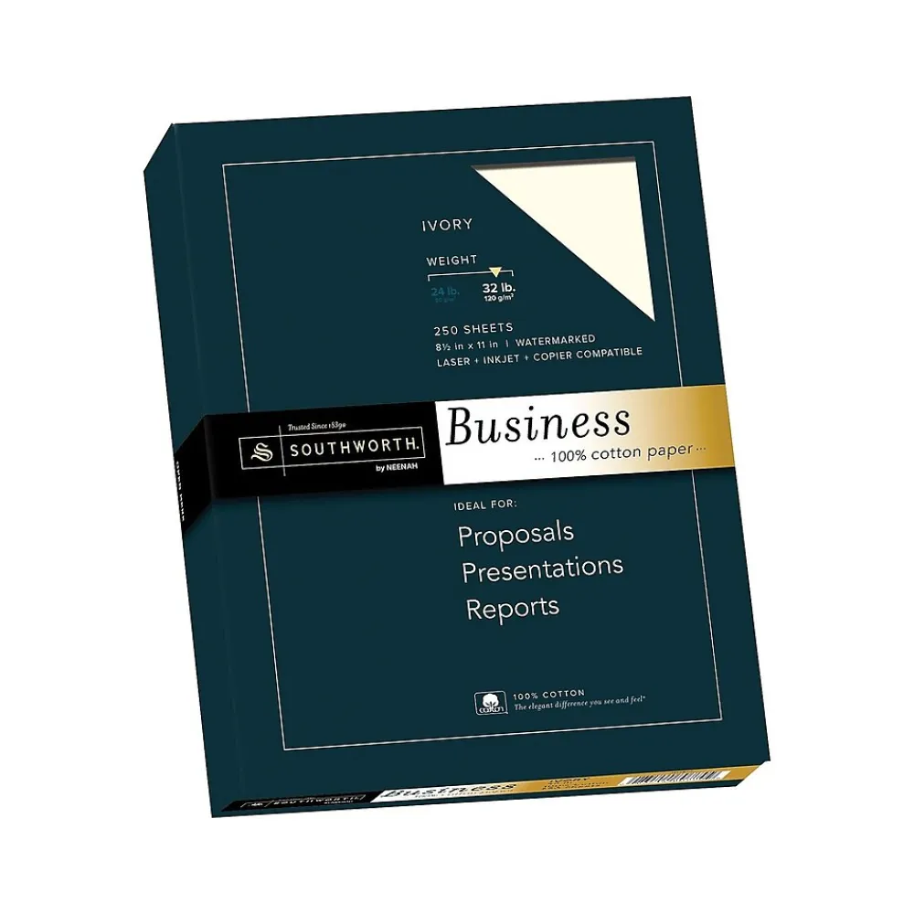 Resume Paper*Southworth 8.5"W x 11"L Business Paper, 32 lbs, Wove Finish, 250/Box (JD18IC)