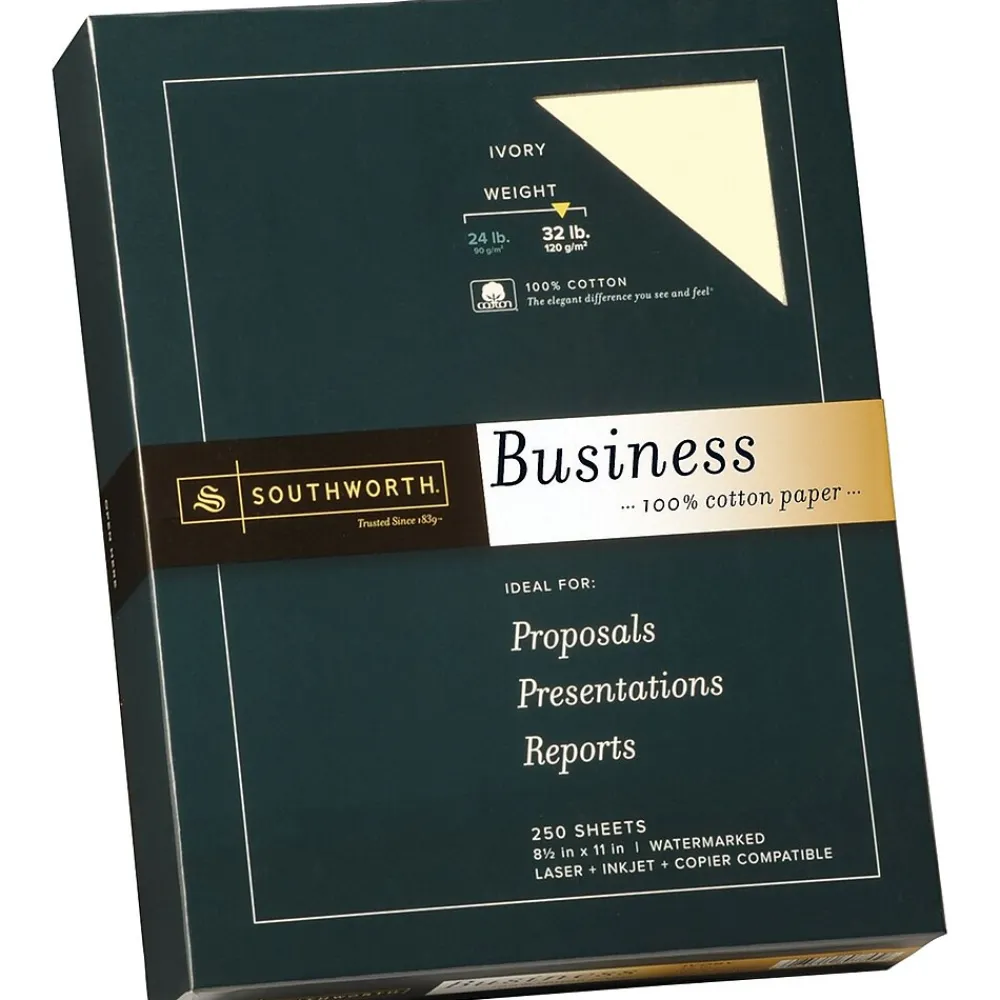 Resume Paper*Southworth 8.5"W x 11"L Business Paper, 32 lbs, Wove Finish, 250/Box (JD18IC)