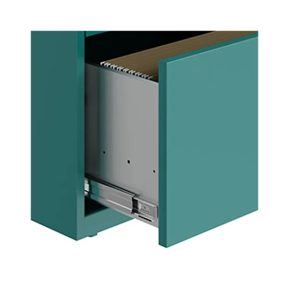 File Cabinets*Space Solutions 3-Drawer Lateral File Cabinet, Letter/Legal Size, Lockable, 31.88"H x 30"W x 17.63"D, Teal (25074)