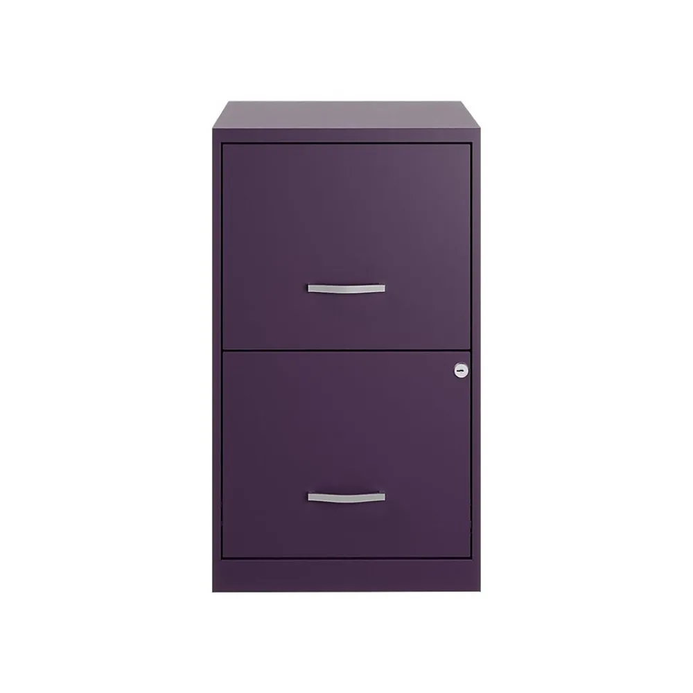 File Cabinets*Space Solutions SOHO Smart File 2-Drawer Vertical File Cabinet, Letter Size, Lockable, Midnight Purple (25273)
