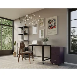 File Cabinets*Space Solutions SOHO Smart File 2-Drawer Mobile Vertical File Cabinet, Letter Size, Lockable, Midnight Purple (25277)