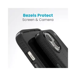Speck Presidio 2 Grip MagSafe ClickLock Phone Case for iPhone 15, Black/Slate Gray (150439-3205)