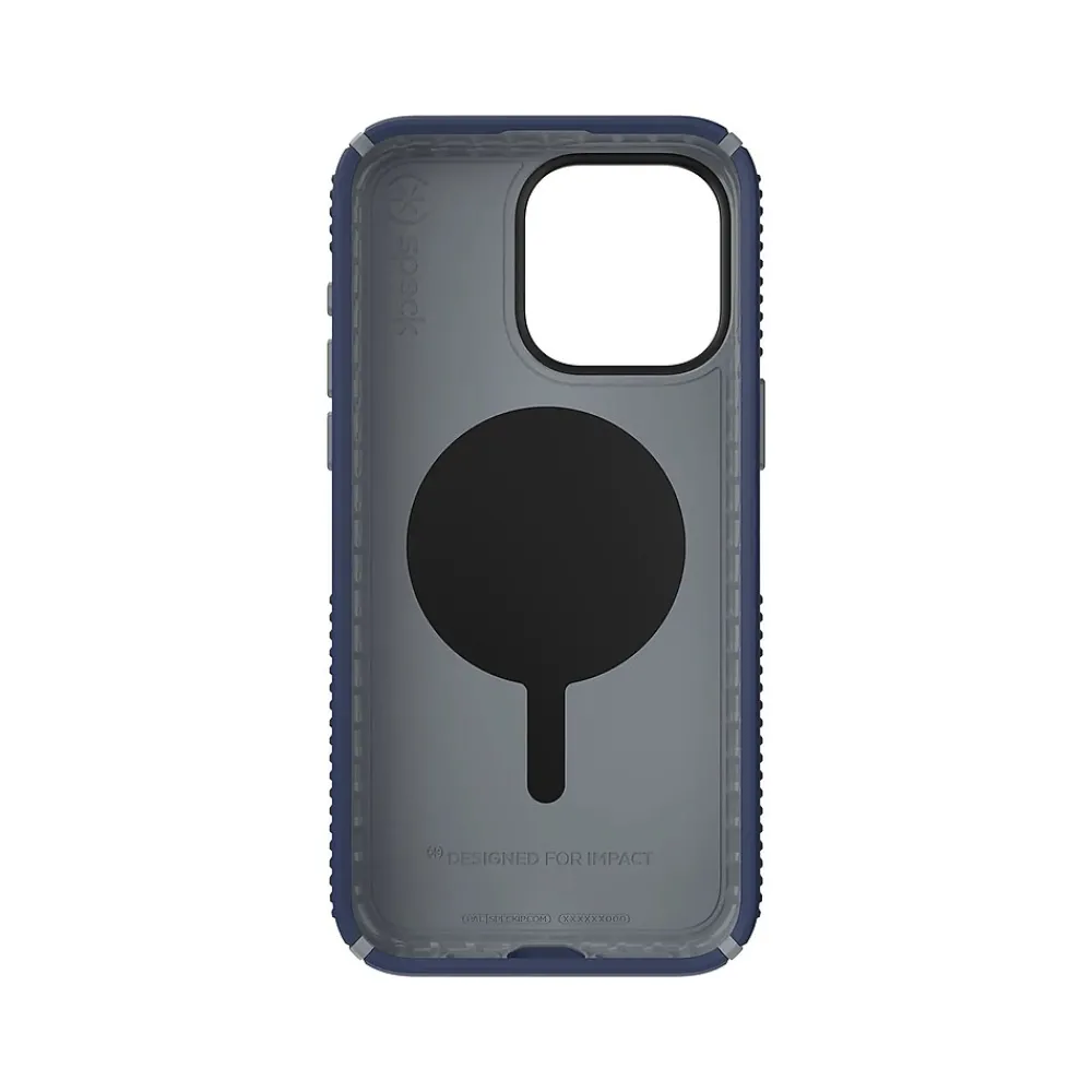 Speck Presidio 2 Grip MagSafe ClickLock Phone Case for iPhone 15 Pro Max, Coastal Blue/Dust Gray (150463-3206)