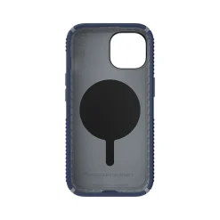 Speck Presidio 2 Grip MagSafe ClickLock Phone Case for iPhone 15, Coastal Blue/Dust Gray (150439-3206)