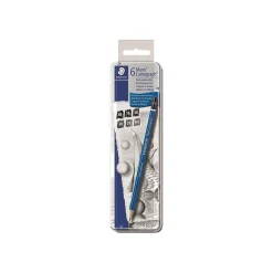 Pencils|Staedtler Mars Lumograph Wooden Pencils, No. 2 Assorted Leads, 6/Pack (100G6A6NA)