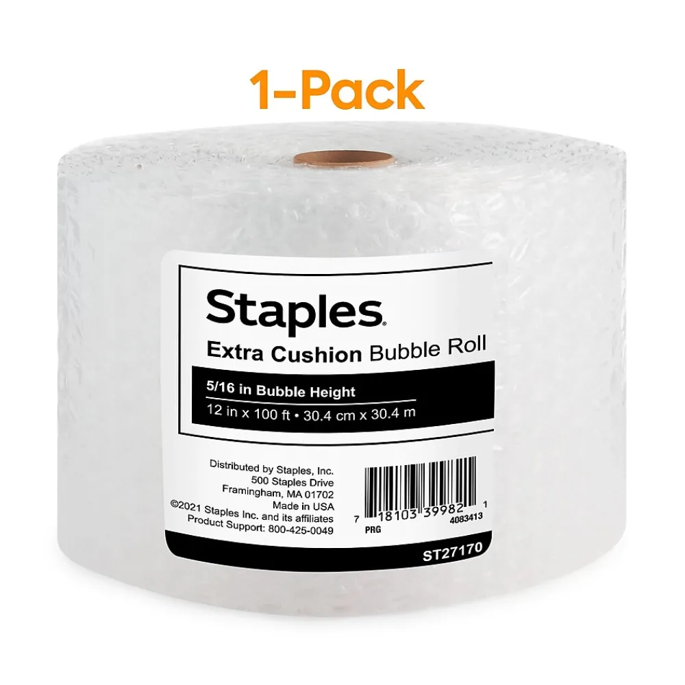 Outlet Staples ® 5/16" Bubble Roll, UPSable, 12" x 100' (4072833)