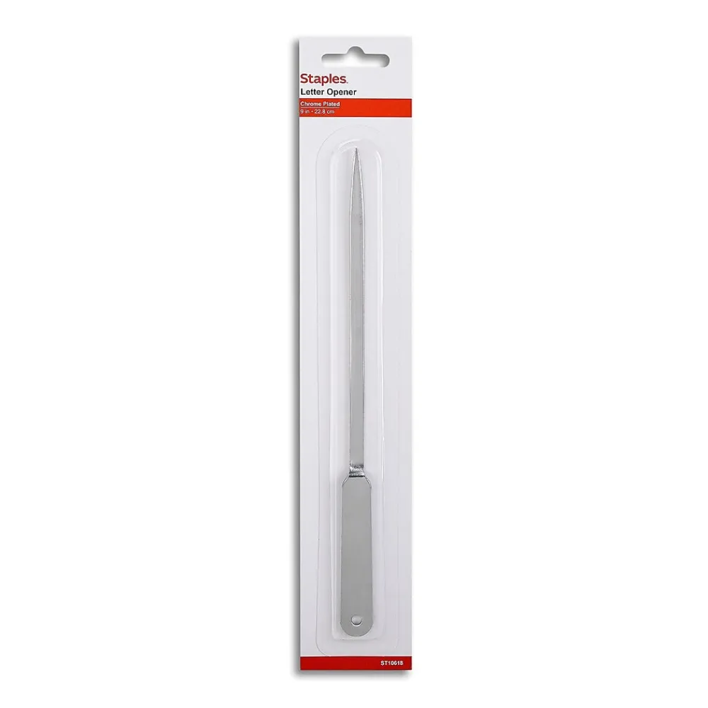 Hot Staples 9" Handle Letter Opener, Chrome (ST10618-CC)