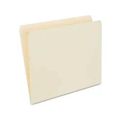 File Folders|Staples 30% Recycled Reinforced File Folders, Single Tab, Letter Size, Manila, 100/Box (ST508820/508820)
