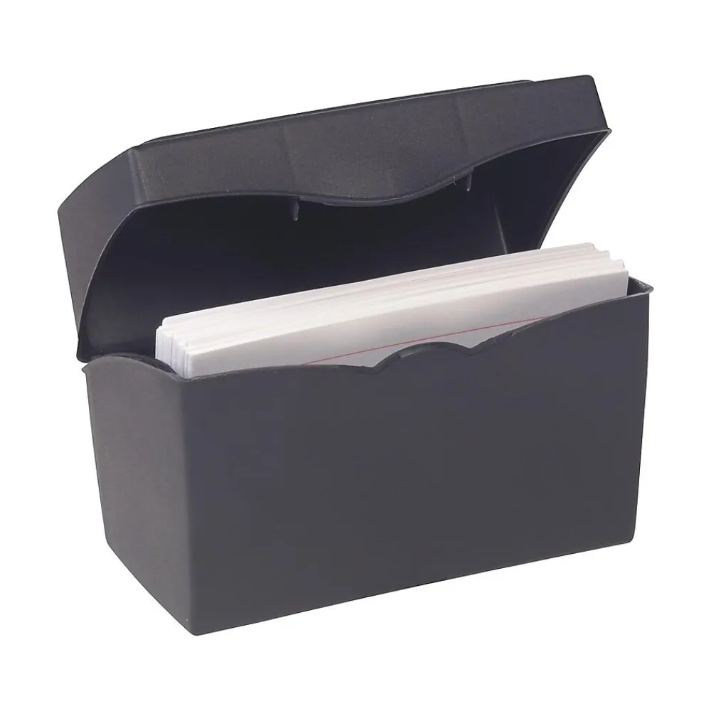 Index Cards*Staples 3" x 5" Index Card File, Black (36936)