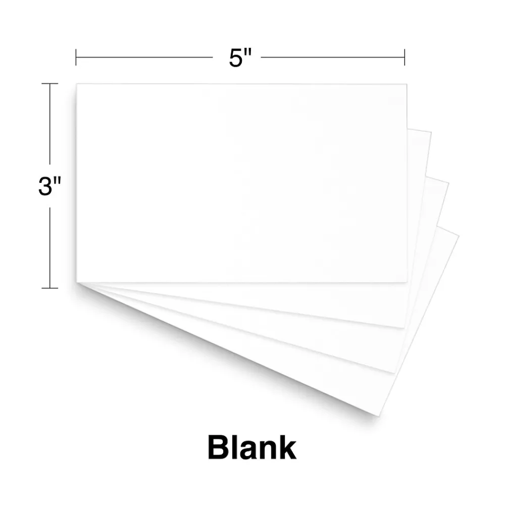 Index Cards*Staples 3" x 5" Index Cards, Blank, White, 500/Pack (TR51010)