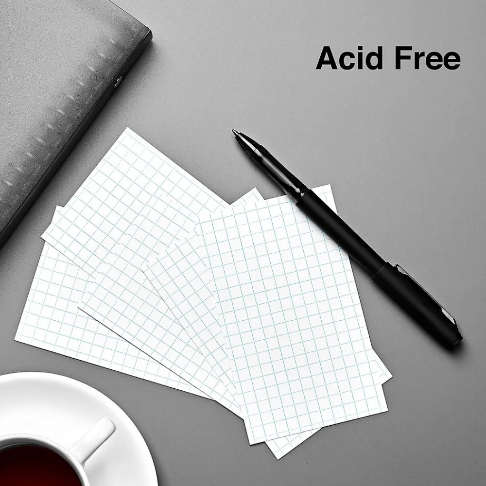 Index Cards*Staples 3" x 5" Index Cards, Graph Ruled, White, 100/Pack (TR50996)
