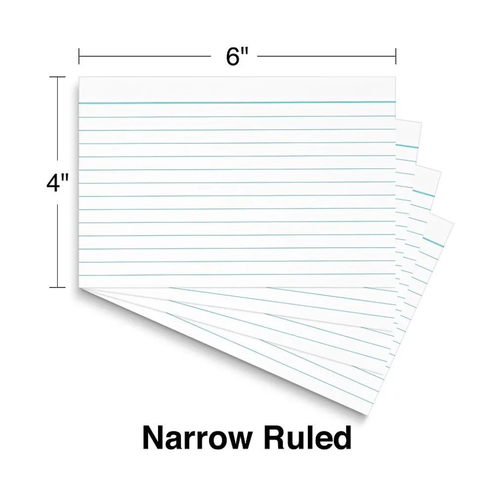 Index Cards*Staples 4" x 6" Index Cards, Lined, White, 500/Pack (TR50989)