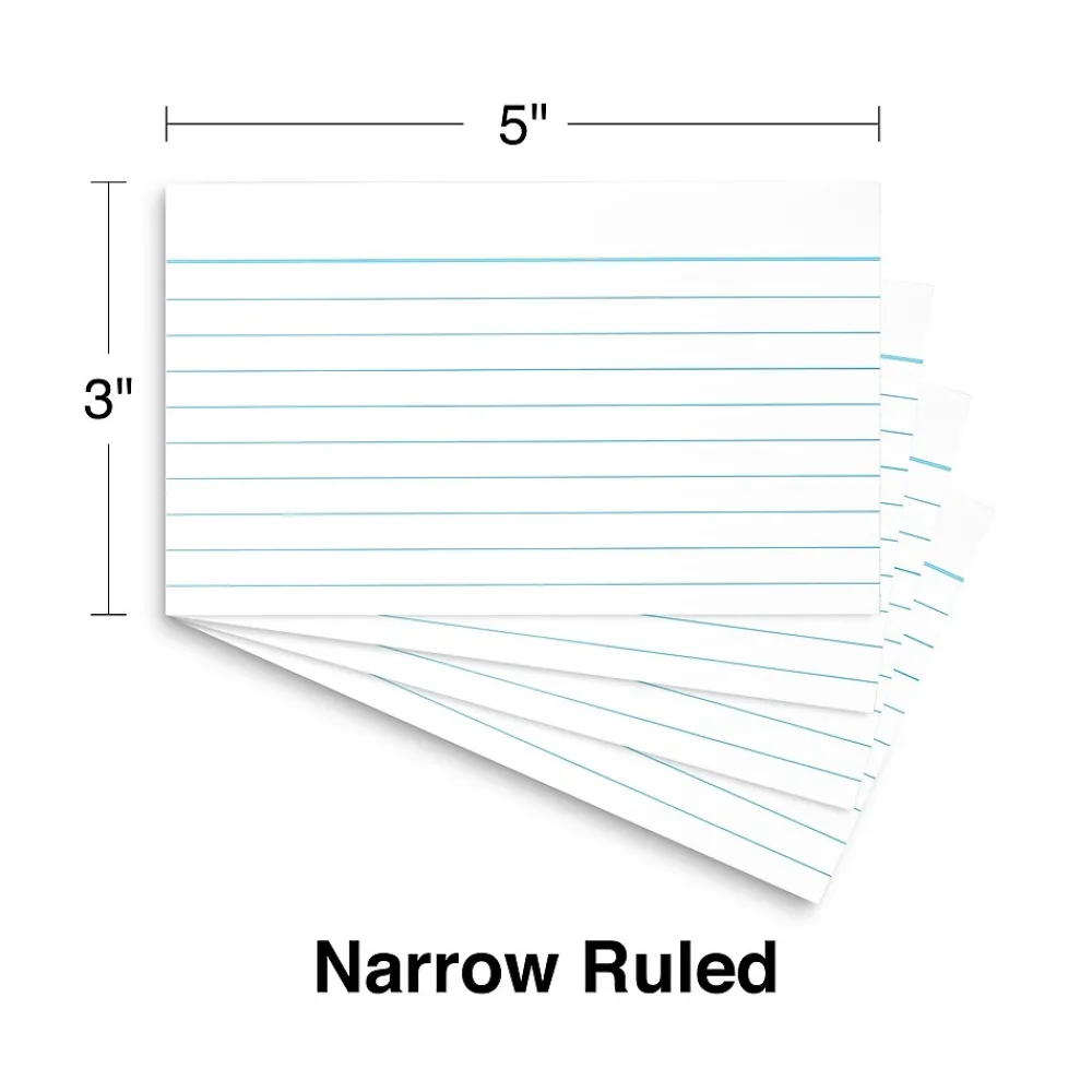 Index Cards*Staples 3" x 5" Index Cards, Lined, White, 500/Pack (TR51009)