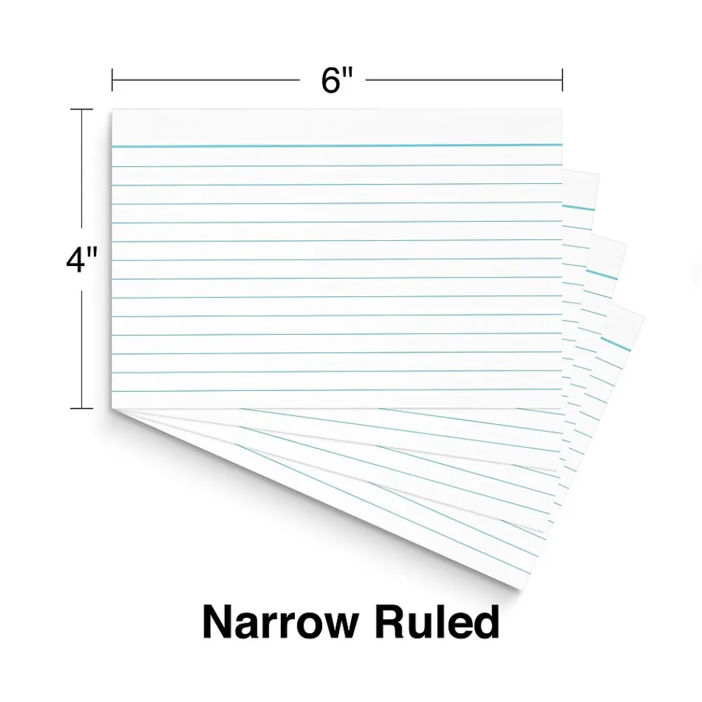 Index Cards*Staples ™ 4" x 6" Index Cards, Lined, White, 100/Pack (TR50985)