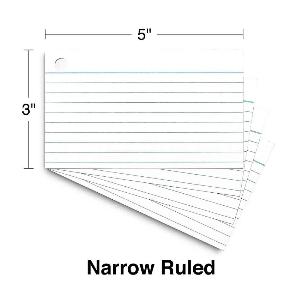 Index Cards*Staples 3" x 5" Index Cards, Lined, White, 65 Cards/Pack, 3 Packs/Carton (TR21580)