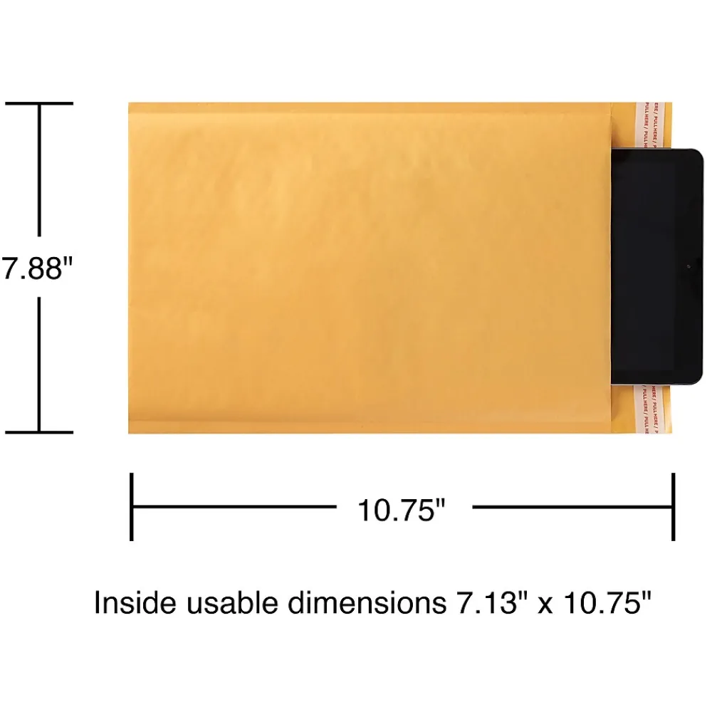 Discount Staples 7.88" x 10.75" Self-Sealing Bubble Mailer, #1, Kraft, 100/Pack (ST56642)