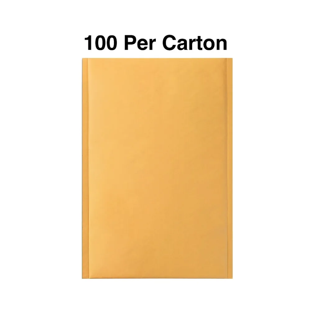 Discount Staples 9.25" x 11" Self-Sealing Bubble Mailer, #2, Kraft, 100/Carton (ST56581B)