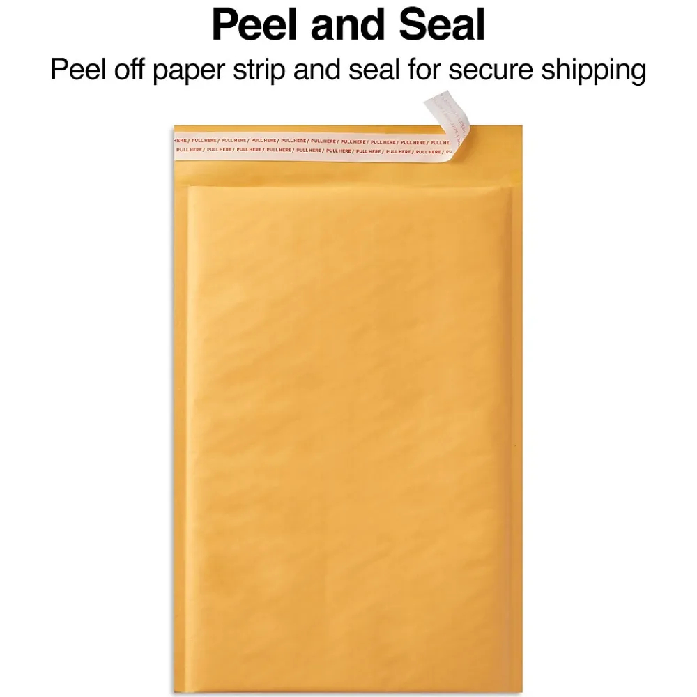 Discount Staples 9.25" x 11" Self-Sealing Bubble Mailer, #2, Kraft, 100/Carton (ST56581B)