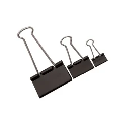 Clips & Fasteners|Staples ® Binder Clips, Mini, 9/16" Width, 1/4" Capacity, Black, 12/Pk, 120 Pack/Ct