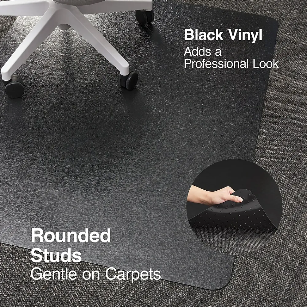 Chair Mats*Staples ® Carpet Chair Mat, 36" x 48'', Low-Pile, Black (26991)