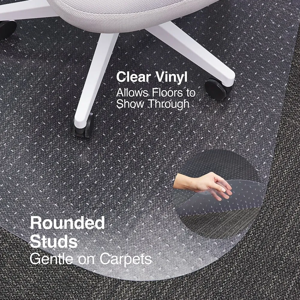 Chair Mats*Staples ® Carpet Chair Mat, Medium-Pile, Clear (20237-CC)