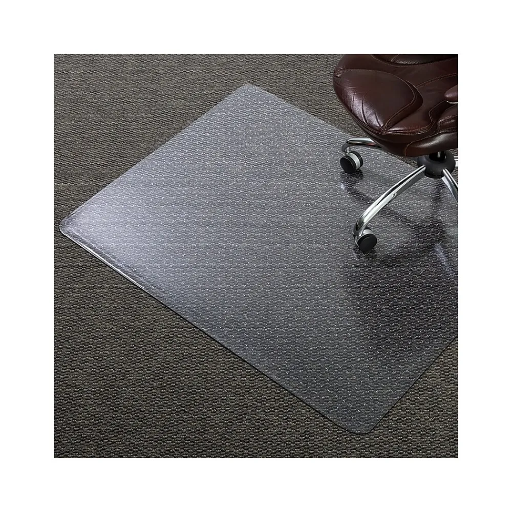 Chair Mats*Staples Carpet Chair Mat, 46" x 60", Designed for Low-Pile Carpet, Clear Vinyl (128304)