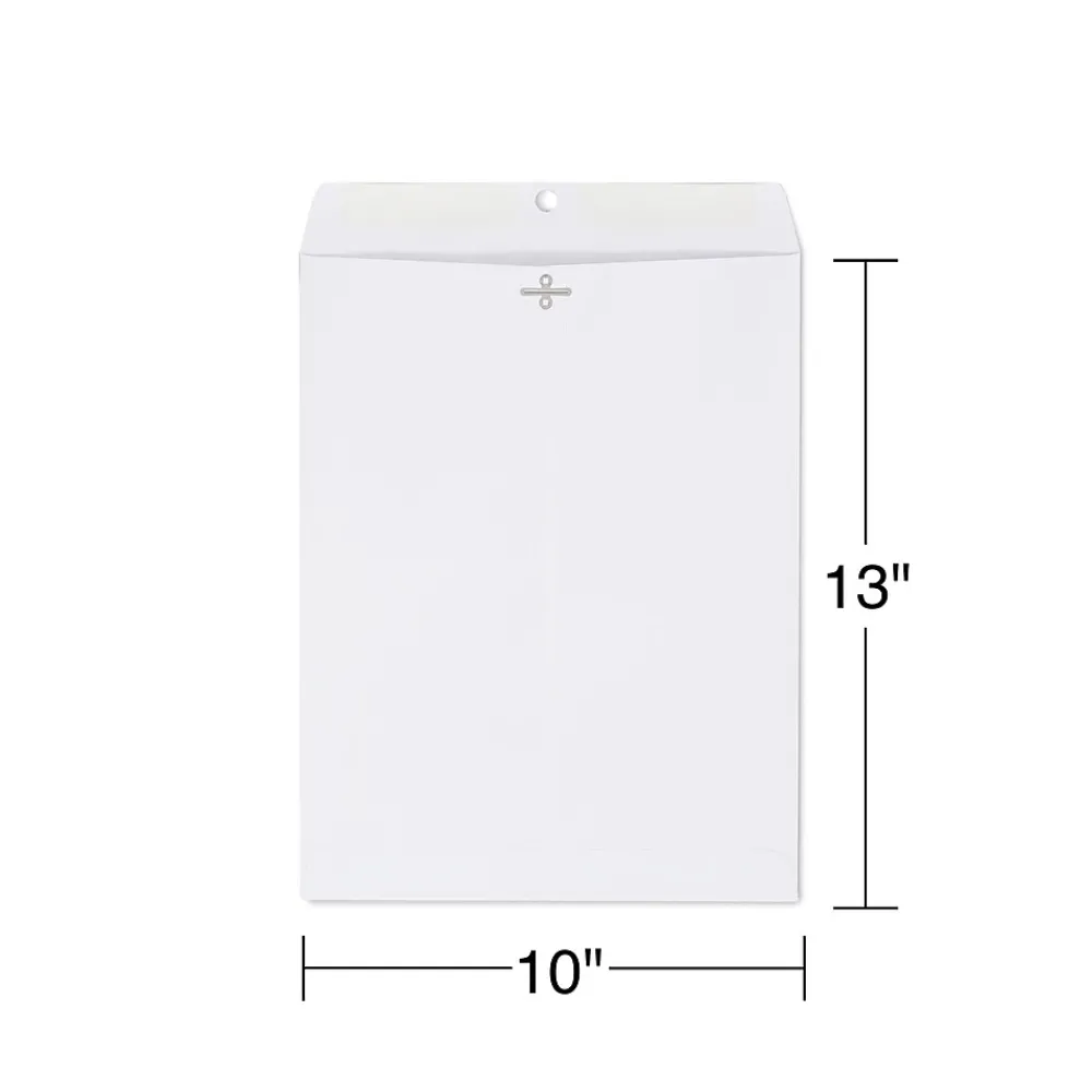 Staples Clasp & Gummed Catalog Envelopes, 10"L x 13"H, Bright White, 100/Box (570231N)