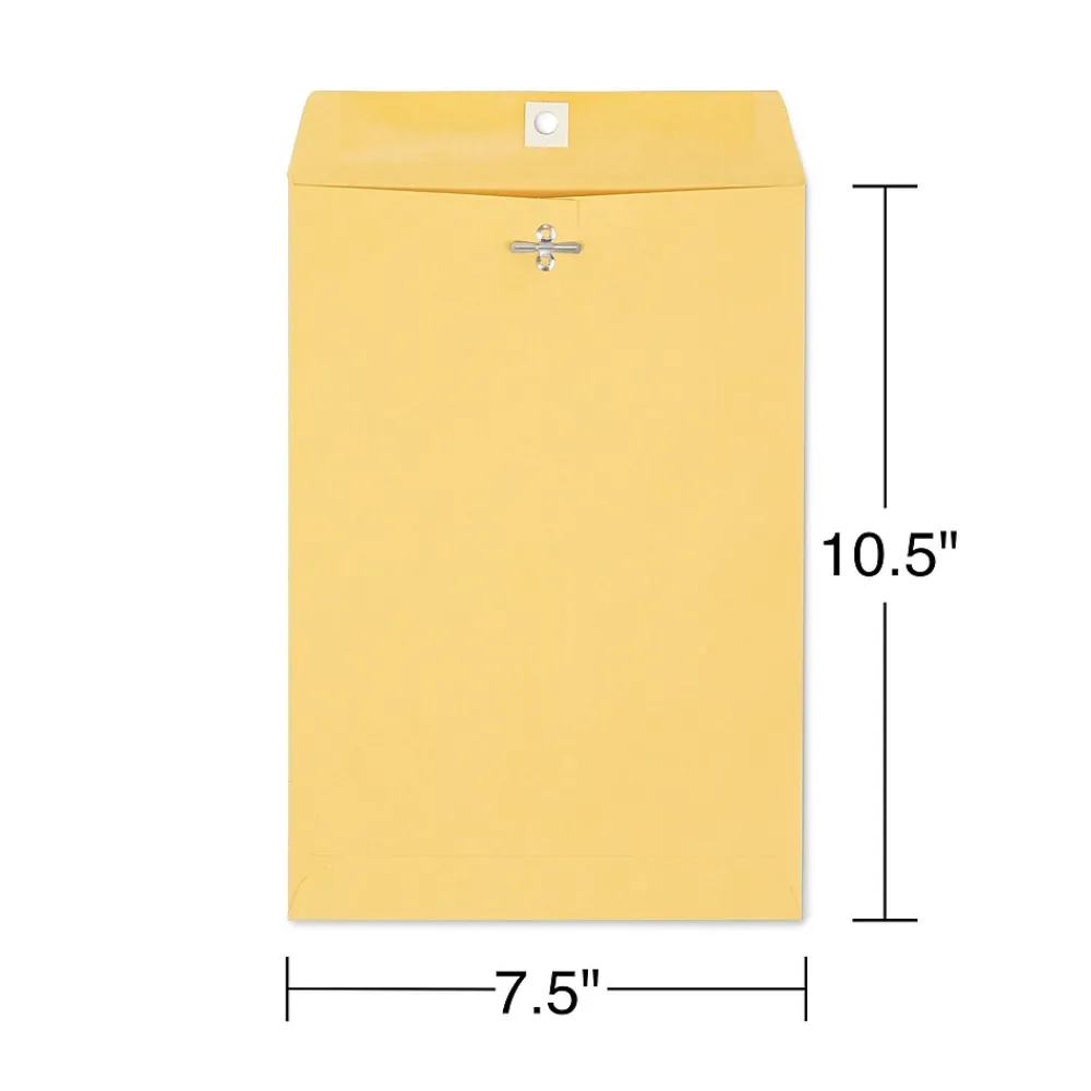 Discount Staples Clasp & Moistenable Glue Kraft Catalog Envelopes, 7.5"L x 10.5"H, Brown, 100/Box (233577/19268)