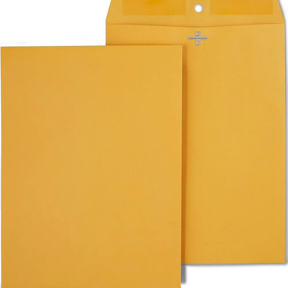 Hot Staples Clasp Close Kraft Catalog Envelopes, 9"L x 12"H, Brown, 250/Box (487493/17242)