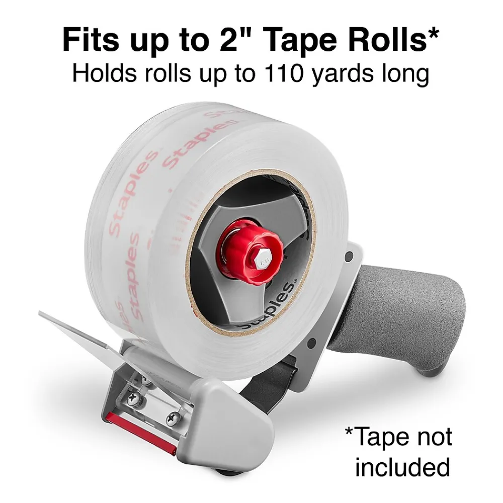 Outlet Staples Comfort Grip 2" Packing Tape Dispenser, Gray (ST56468)