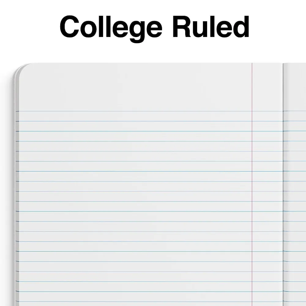 Composition Notebooks|Staples ® Composition Notebooks, 7.5" x 9.75", College Ruled, 100 Sheets, , 4/Pack (ST58370) Assorted Colors