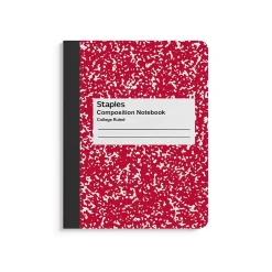 Notebooks|Staples ® Composition Notebook, 7.5" x 9.75", College Ruled, 100 Sheets, (ST55065) Red