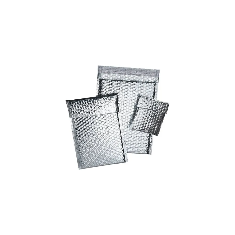 SI Products Staples Cool Shield Bubble Mailer, 6.5" x 10.5", Silver, 100/Carton (INM610)
