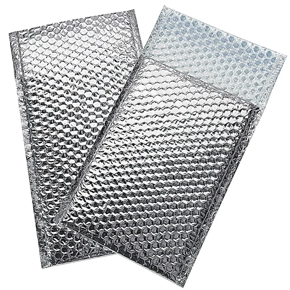 SI Products Staples Cool Shield Bubble Mailer, 6.5" x 10.5", Silver, 100/Carton (INM610)