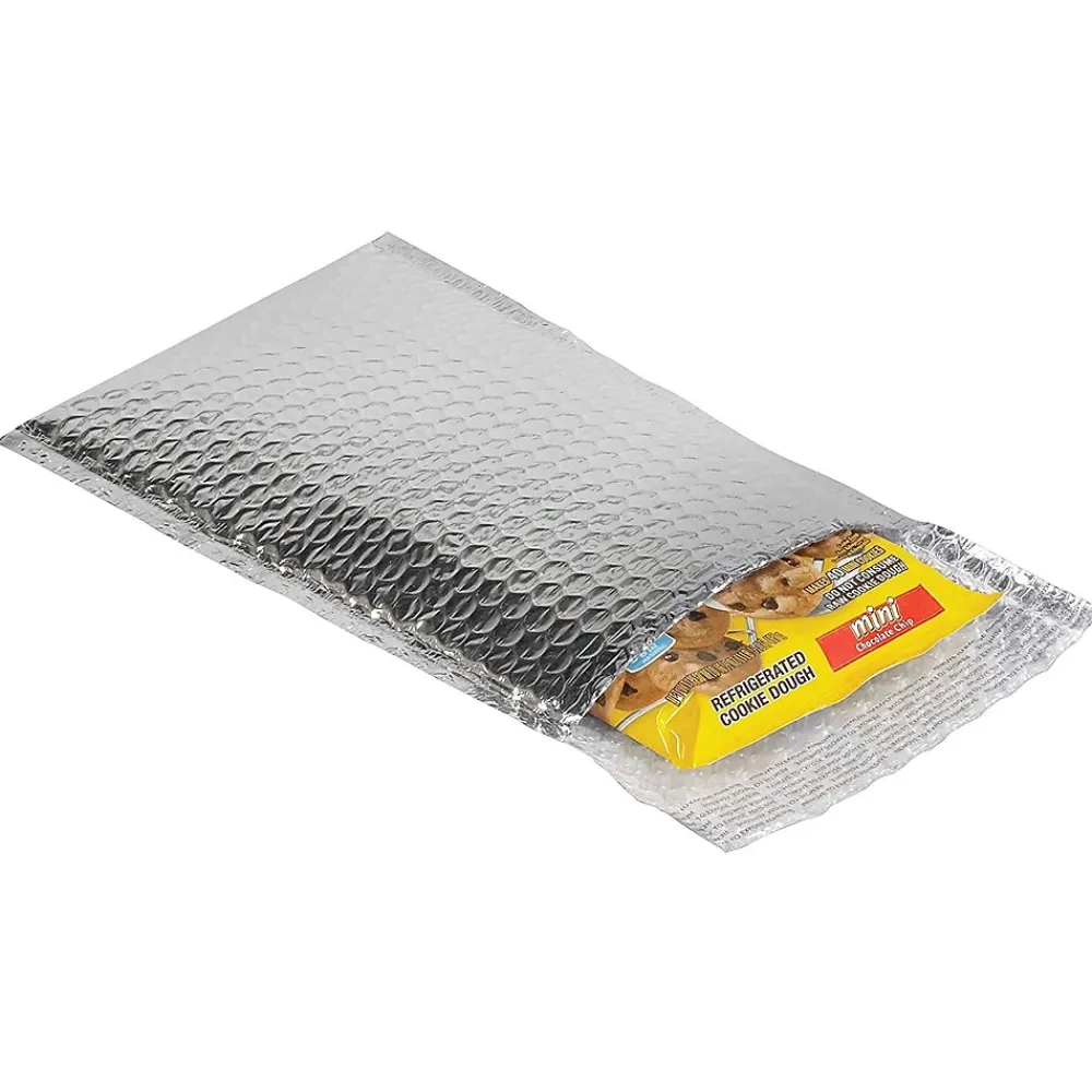 SI Products Staples Cool Shield Bubble Mailer, 6.5" x 10.5", Silver, 100/Carton (INM610)