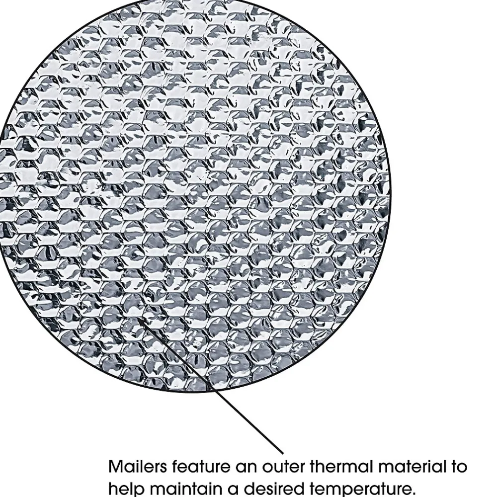 SI Products Staples Cool Shield Bubble Mailer, 6.5" x 10.5", Silver, 100/Carton (INM610)
