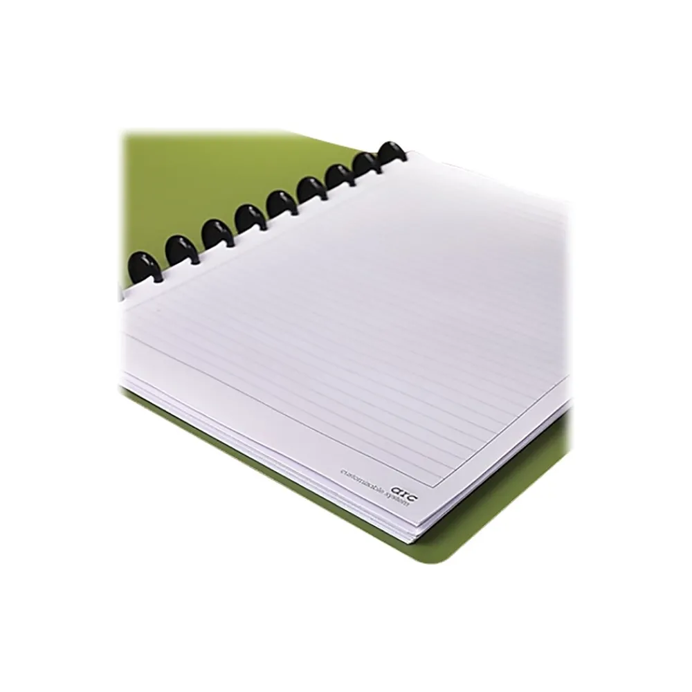 Notebooks|Staples ® Customizable Arc Notebook System, 9.38" x 11.25", Narrow Ruled, 60 Sheets, Black with Butterflies (28002)
