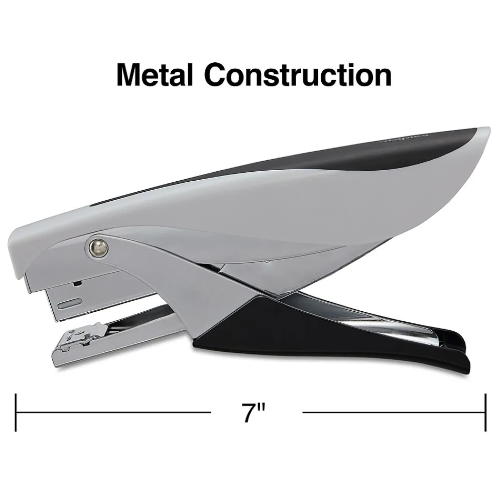 Staplers|Staples Deluxe Plier Stapler, 20 Sheet Capacity, Black/Gray (24546/17584)