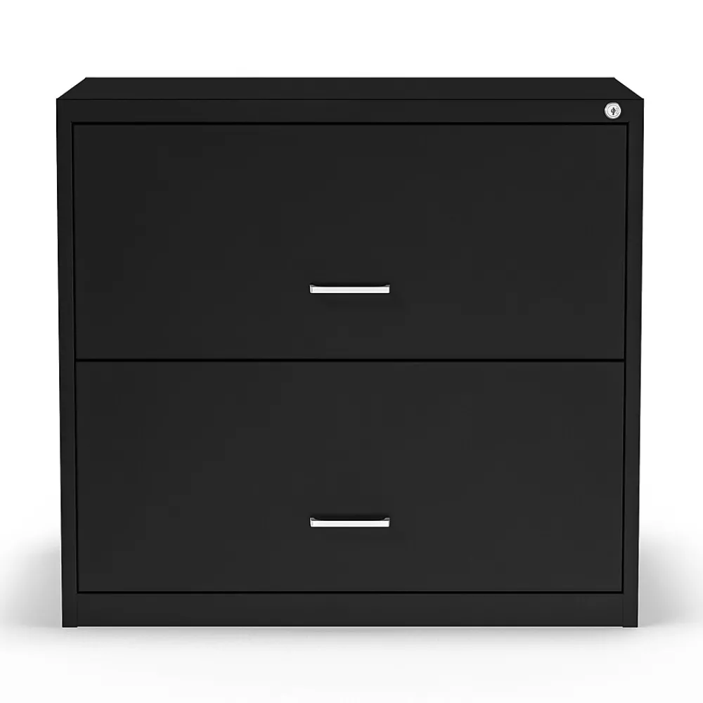 File Cabinets*Staples 2-Drawer Lateral File Cabinet, Letter/Legal Size, Lockable, 27.3"H x 29.8"W x 20.6"D, Black (ST52141-CC)