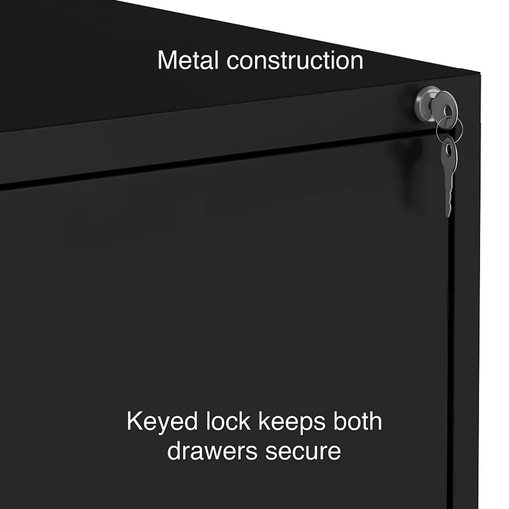 File Cabinets*Staples 2-Drawer Lateral File Cabinet, Letter/Legal Size, Lockable, 27.3"H x 29.8"W x 20.6"D, Black (ST52141-CC)
